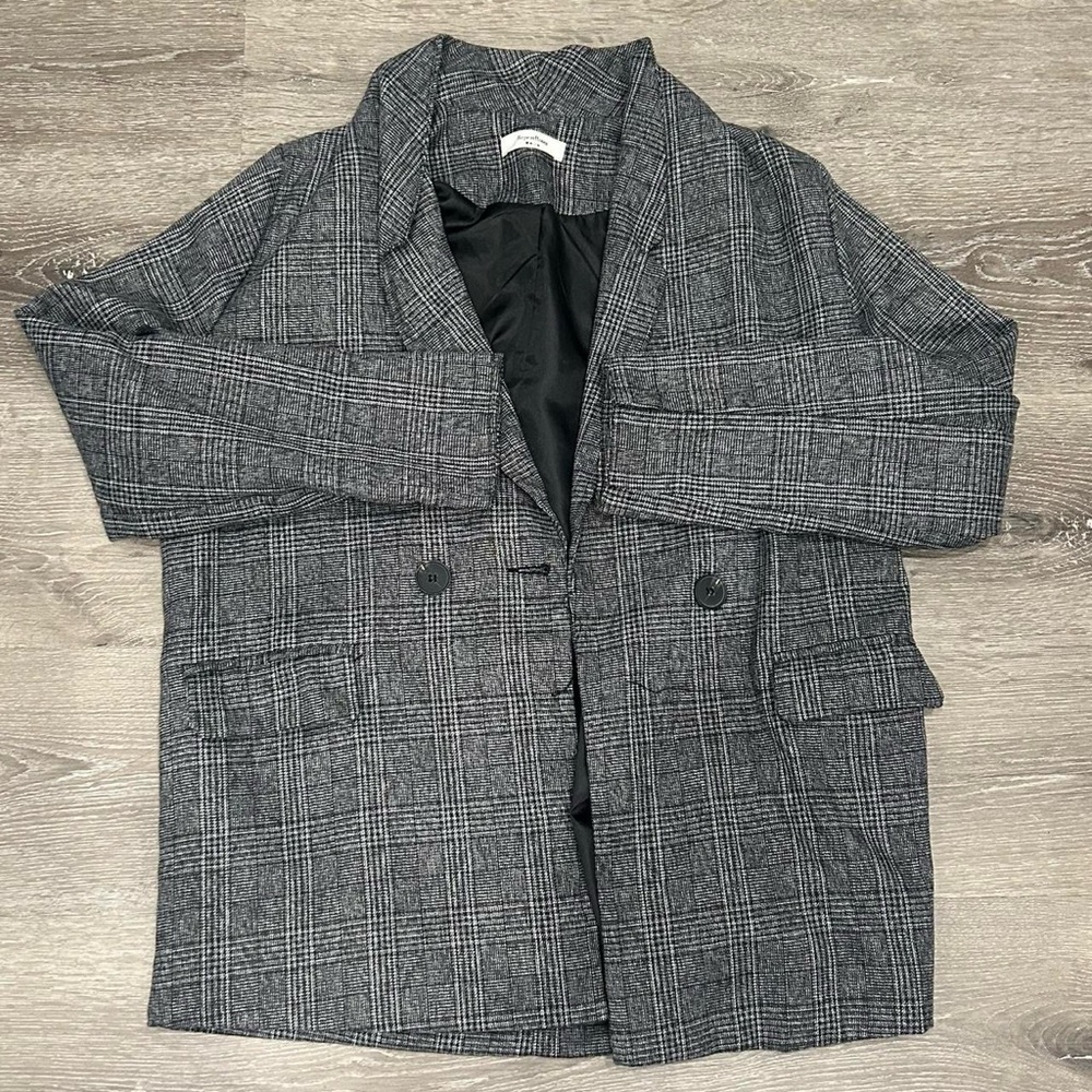 Gray Plaid Women's Blazer